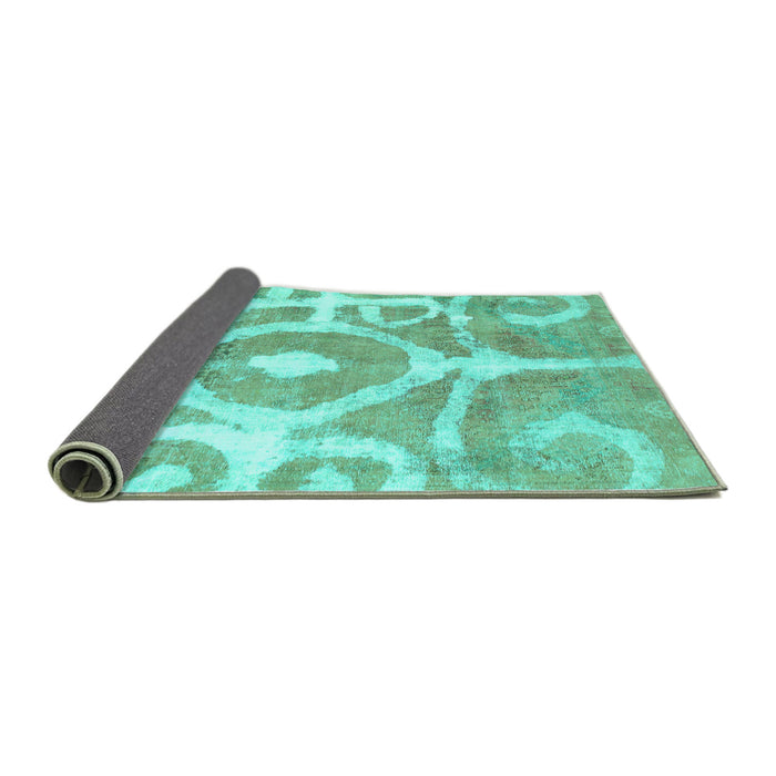 Sideview of Abstract Turquoise Modern Rug, abs1092turq