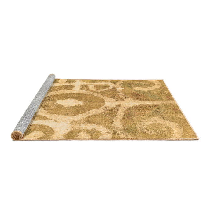 Sideview of Machine Washable Abstract Brown Modern Rug, wshabs1092brn