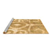 Sideview of Machine Washable Abstract Brown Modern Rug, wshabs1092brn