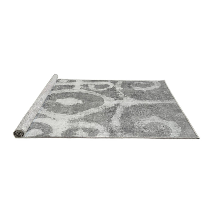 Sideview of Machine Washable Abstract Gray Modern Rug, wshabs1092gry