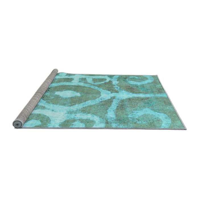 Sideview of Machine Washable Abstract Light Blue Modern Rug, wshabs1092lblu