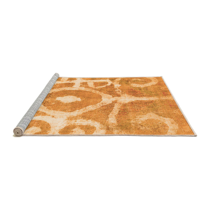 Sideview of Machine Washable Abstract Orange Modern Area Rugs, wshabs1092org