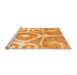 Sideview of Machine Washable Abstract Orange Modern Area Rugs, wshabs1092org