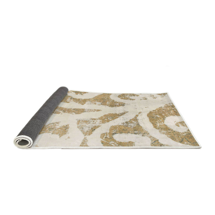 Sideview of Abstract Champagne Beige Modern Rug, abs1093