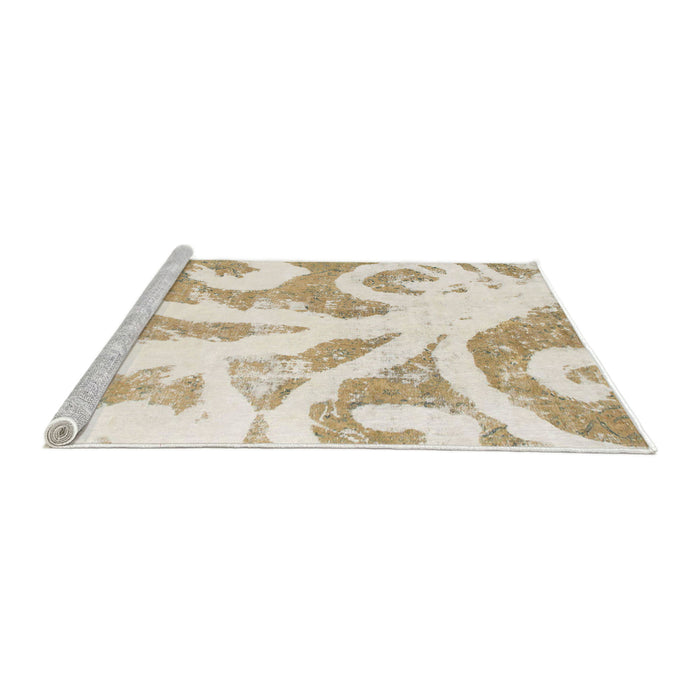 Sideview of Machine Washable Abstract Champagne Beige Rug, wshabs1093