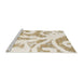 Sideview of Machine Washable Abstract Champagne Beige Rug, wshabs1093