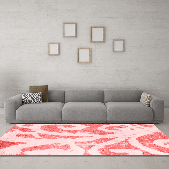 Modern Red Washable Rugs