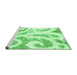 Sideview of Machine Washable Abstract Emerald Green Modern Area Rugs, wshabs1093emgrn