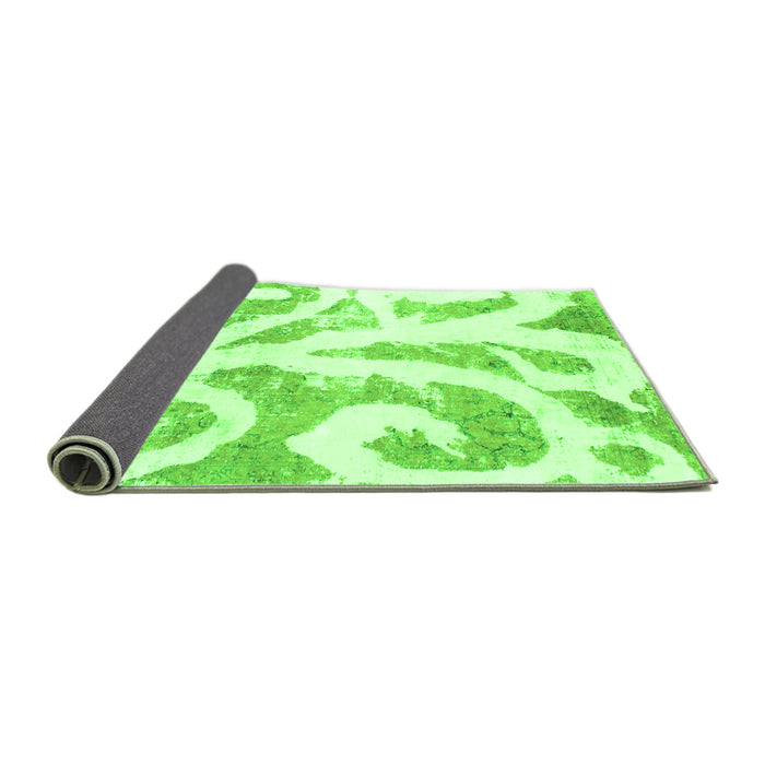 Sideview of Abstract Green Modern Rug, abs1093grn