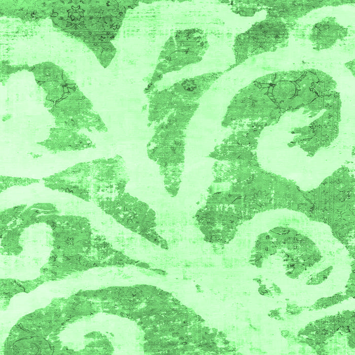 Square Machine Washable Abstract Emerald Green Modern Area Rugs, wshabs1093emgrn