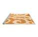 Sideview of Machine Washable Abstract Orange Modern Area Rugs, wshabs1093org