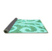 Sideview of Abstract Turquoise Modern Rug, abs1093turq