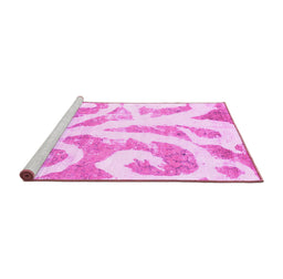 Sideview of Machine Washable Abstract Pink Modern Rug, wshabs1093pnk