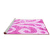 Sideview of Machine Washable Abstract Pink Modern Rug, wshabs1093pnk