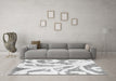 Machine Washable Abstract Gray Modern Rug in a Living Room,, wshabs1093gry