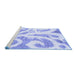 Sideview of Machine Washable Abstract Blue Modern Rug, wshabs1093blu