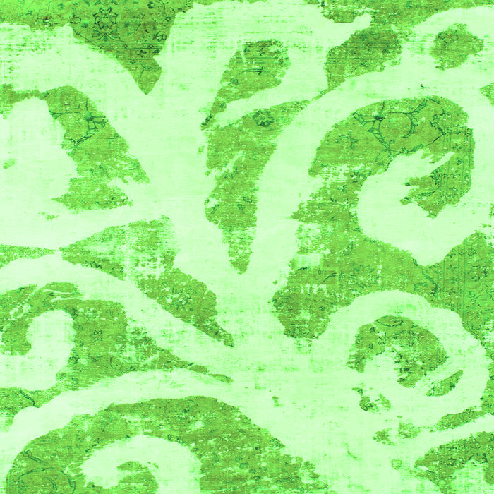 Square Abstract Green Modern Rug, abs1093grn