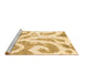 Sideview of Machine Washable Abstract Brown Modern Rug, wshabs1093brn