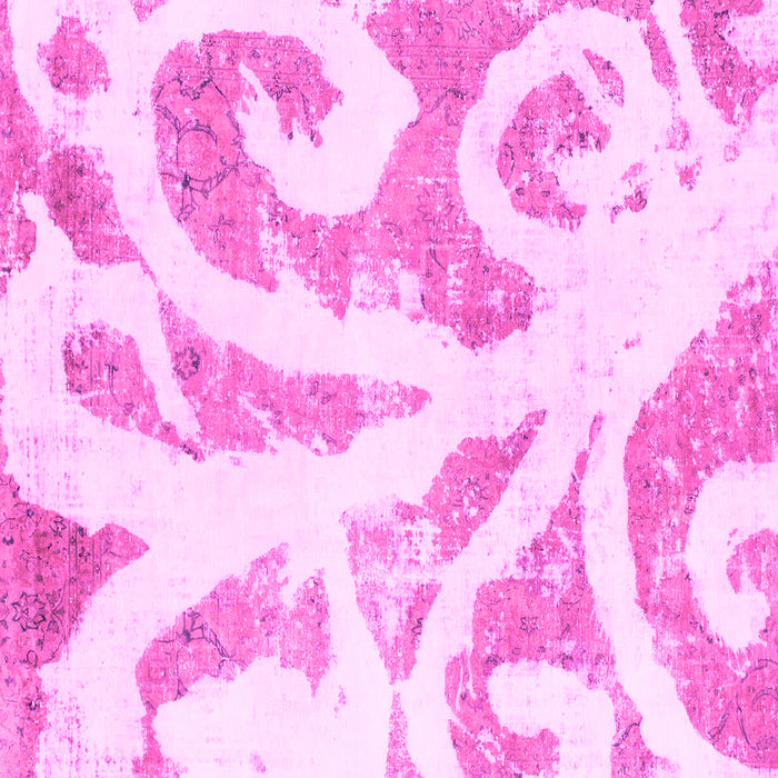 Square Machine Washable Abstract Pink Modern Rug, wshabs1093pnk