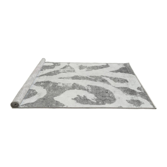 Sideview of Machine Washable Abstract Gray Modern Rug, wshabs1093gry