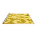 Sideview of Machine Washable Abstract Yellow Modern Rug, wshabs1093yw