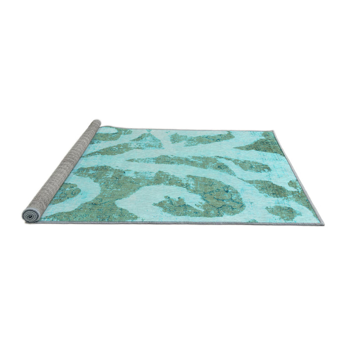 Sideview of Machine Washable Abstract Light Blue Modern Rug, wshabs1093lblu