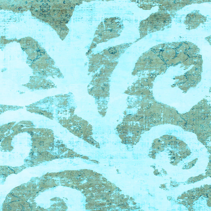 Square Machine Washable Abstract Light Blue Modern Rug, wshabs1093lblu