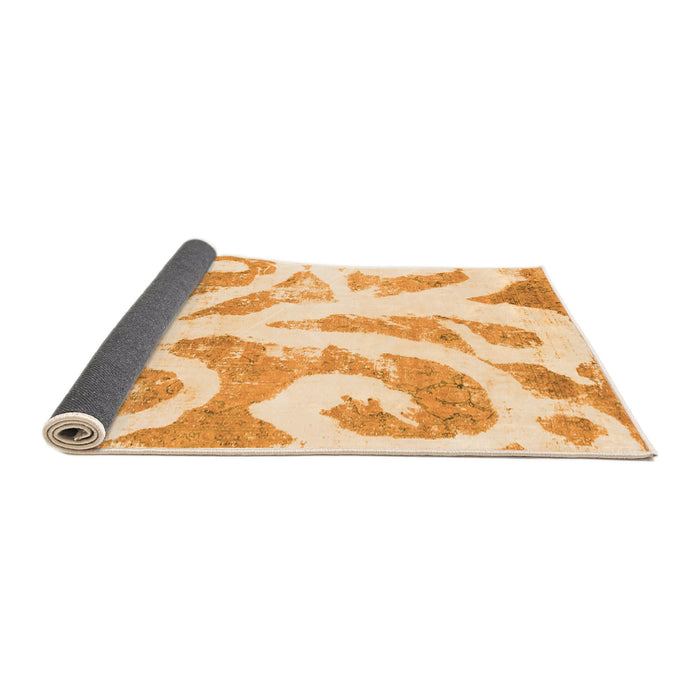 Sideview of Abstract Orange Modern Rug, abs1093org