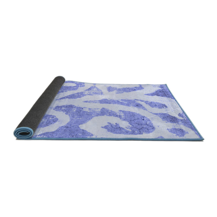 Sideview of Abstract Blue Modern Rug, abs1093blu