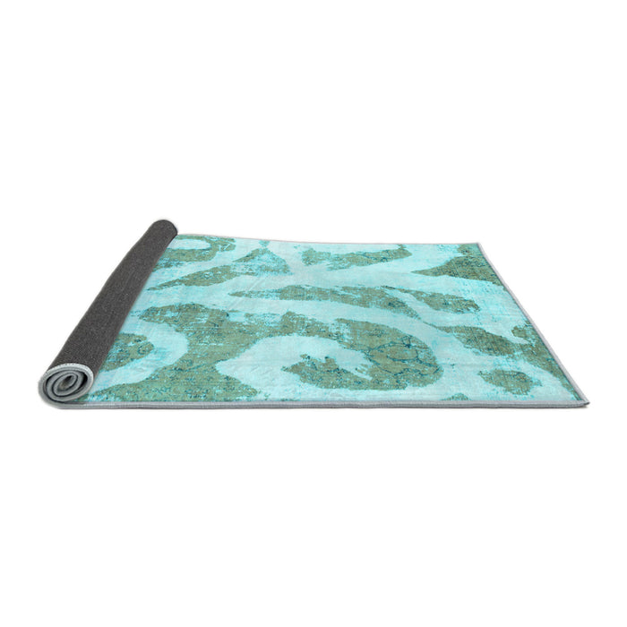 Sideview of Abstract Light Blue Modern Rug, abs1093lblu
