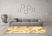 Machine Washable Abstract Brown Modern Rug in a Living Room,, wshabs1093brn