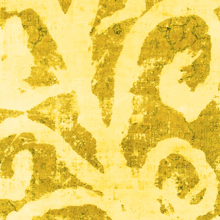 Machine Washable Abstract Yellow Modern Rug, wshabs1093yw