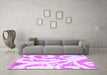 Machine Washable Abstract Purple Modern Area Rugs in a Living Room, wshabs1093pur