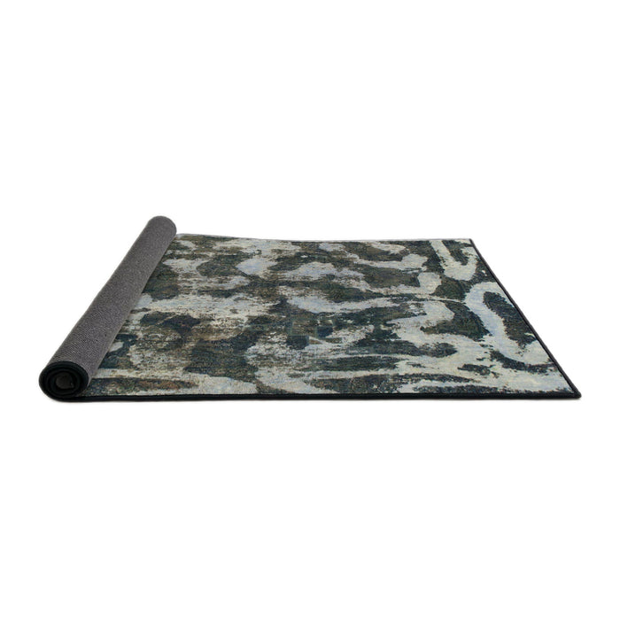Sideview of Abstract Dark Gray Modern Rug, abs1094