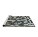 Sideview of Machine Washable Abstract Dark Gray Rug, wshabs1094