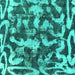 Square Machine Washable Abstract Turquoise Modern Area Rugs, wshabs1094turq