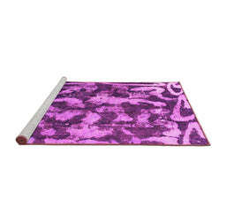Sideview of Machine Washable Abstract Pink Modern Rug, wshabs1094pnk