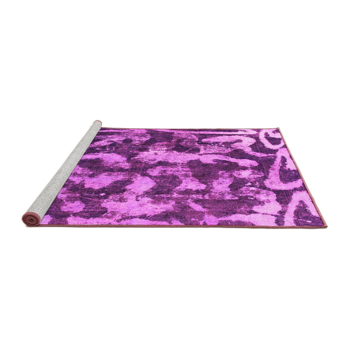 Sideview of Machine Washable Abstract Pink Modern Rug, wshabs1094pnk