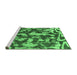 Sideview of Machine Washable Abstract Emerald Green Modern Area Rugs, wshabs1094emgrn