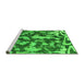 Sideview of Machine Washable Abstract Green Modern Area Rugs, wshabs1094grn