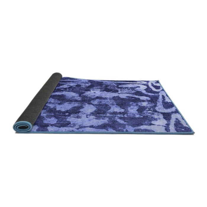 Sideview of Abstract Blue Modern Rug, abs1094blu