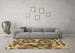 Machine Washable Abstract Brown Modern Rug in a Living Room,, wshabs1094brn