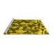 Sideview of Machine Washable Abstract Yellow Modern Rug, wshabs1094yw