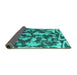 Sideview of Abstract Turquoise Modern Rug, abs1094turq