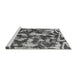 Sideview of Machine Washable Abstract Gray Modern Rug, wshabs1094gry