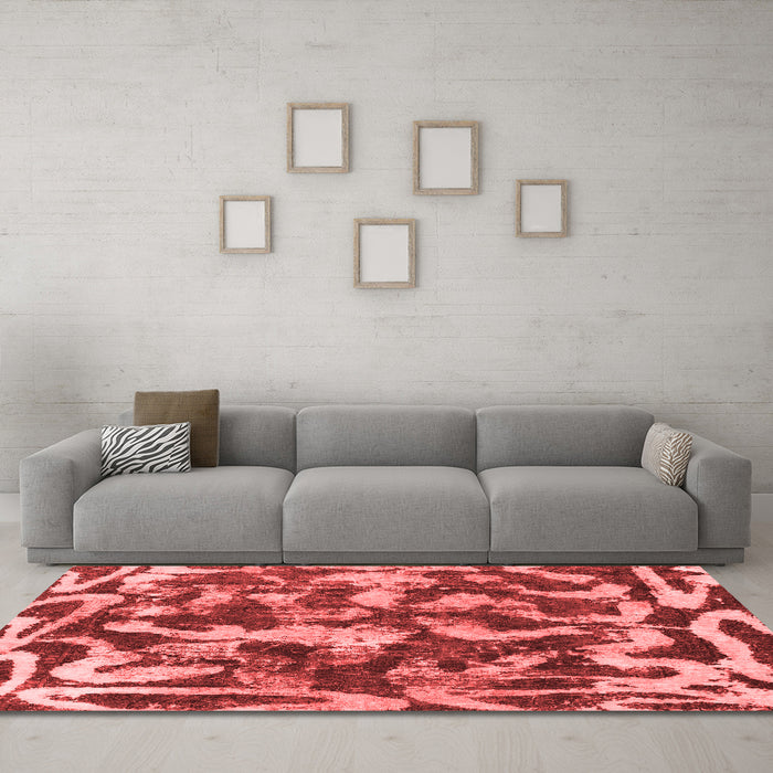 Modern Red Washable Rugs