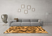 Machine Washable Abstract Orange Modern Area Rugs in a Living Room, wshabs1094org