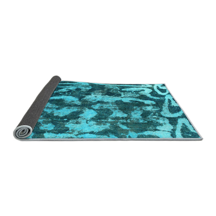 Sideview of Abstract Light Blue Modern Rug, abs1094lblu