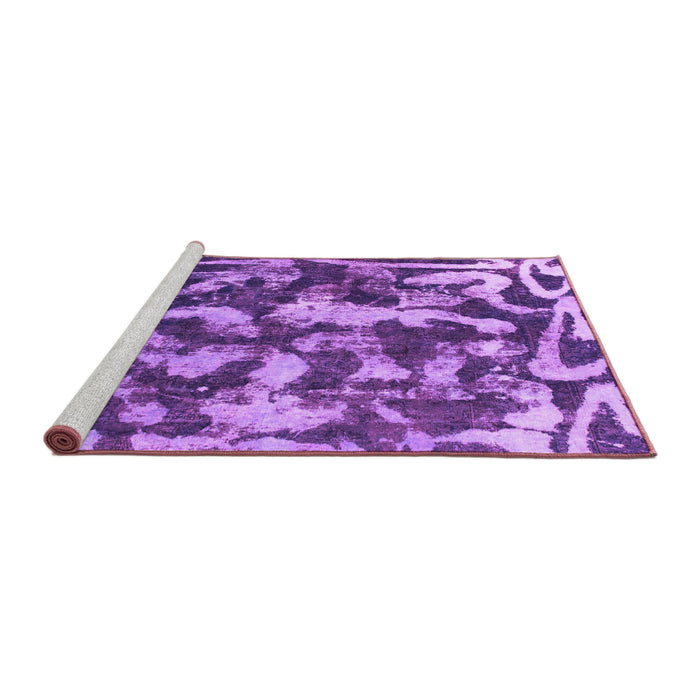 Sideview of Machine Washable Abstract Purple Modern Area Rugs, wshabs1094pur