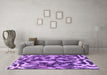 Machine Washable Abstract Purple Modern Area Rugs in a Living Room, wshabs1094pur